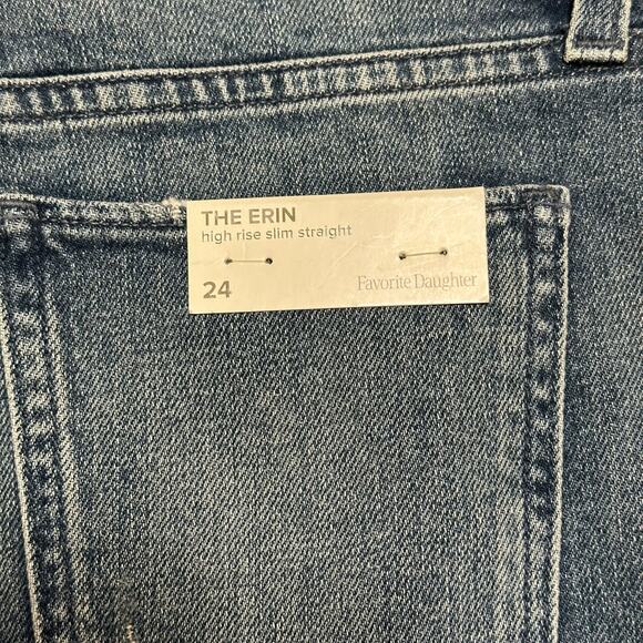 FAVORITE DAUGHTER Sz 24 Medium Wash Denim High Rise Straight Jeans Casual Pants - Picture 4 of 8
